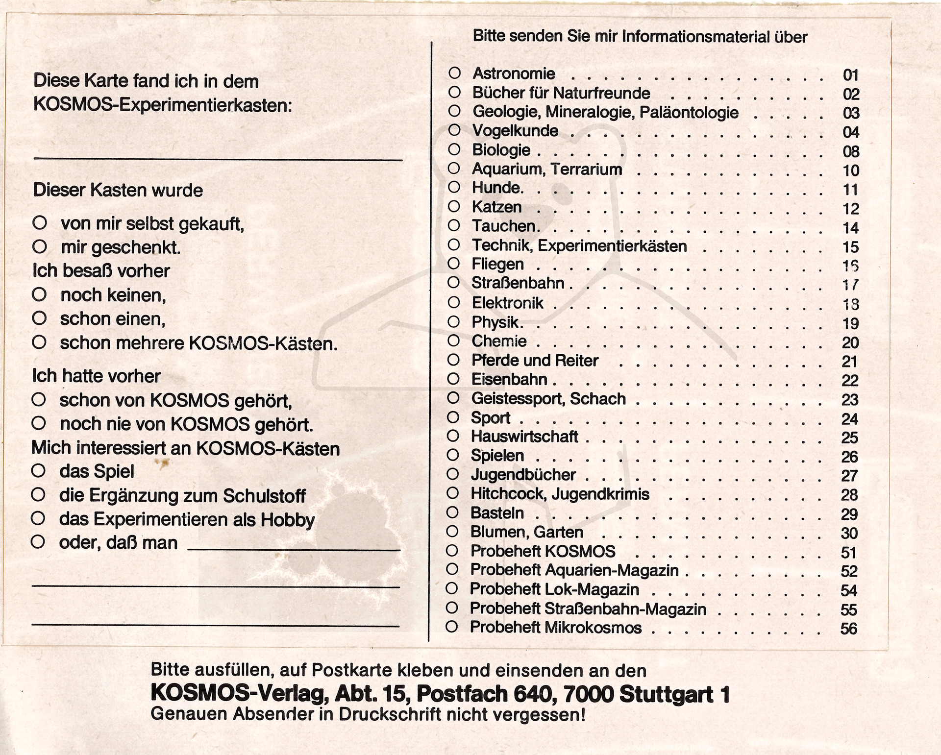 Kosmos Radio und Elektronik - Beilage Registrierung